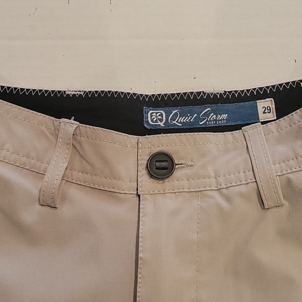 QUIET STORM KHAKI POLYESTER SHORTS (sz 29) - Picture 2 of 6